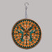 hanging suncatcher with blue and orange butterfly on a gray background