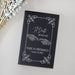 black journal with silver engraving that reads til death do we part with names and event date