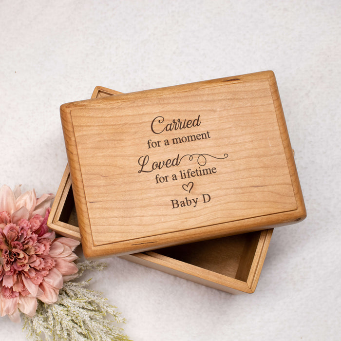 personalized memorial keepsake box for miscarriage or pregnancy loss