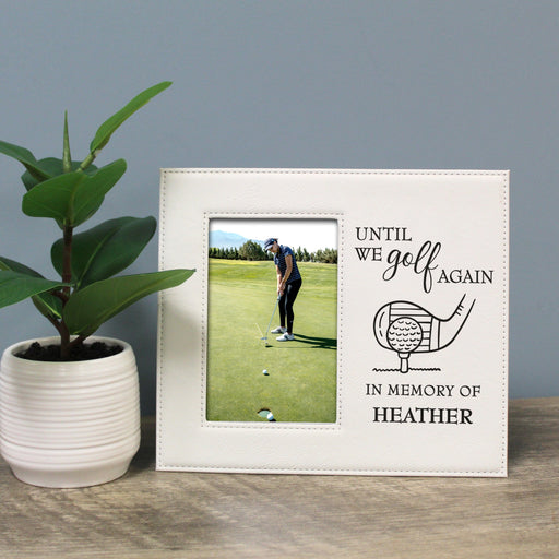 White Personalized "Until We Golf Again" Memorial Picture Frame