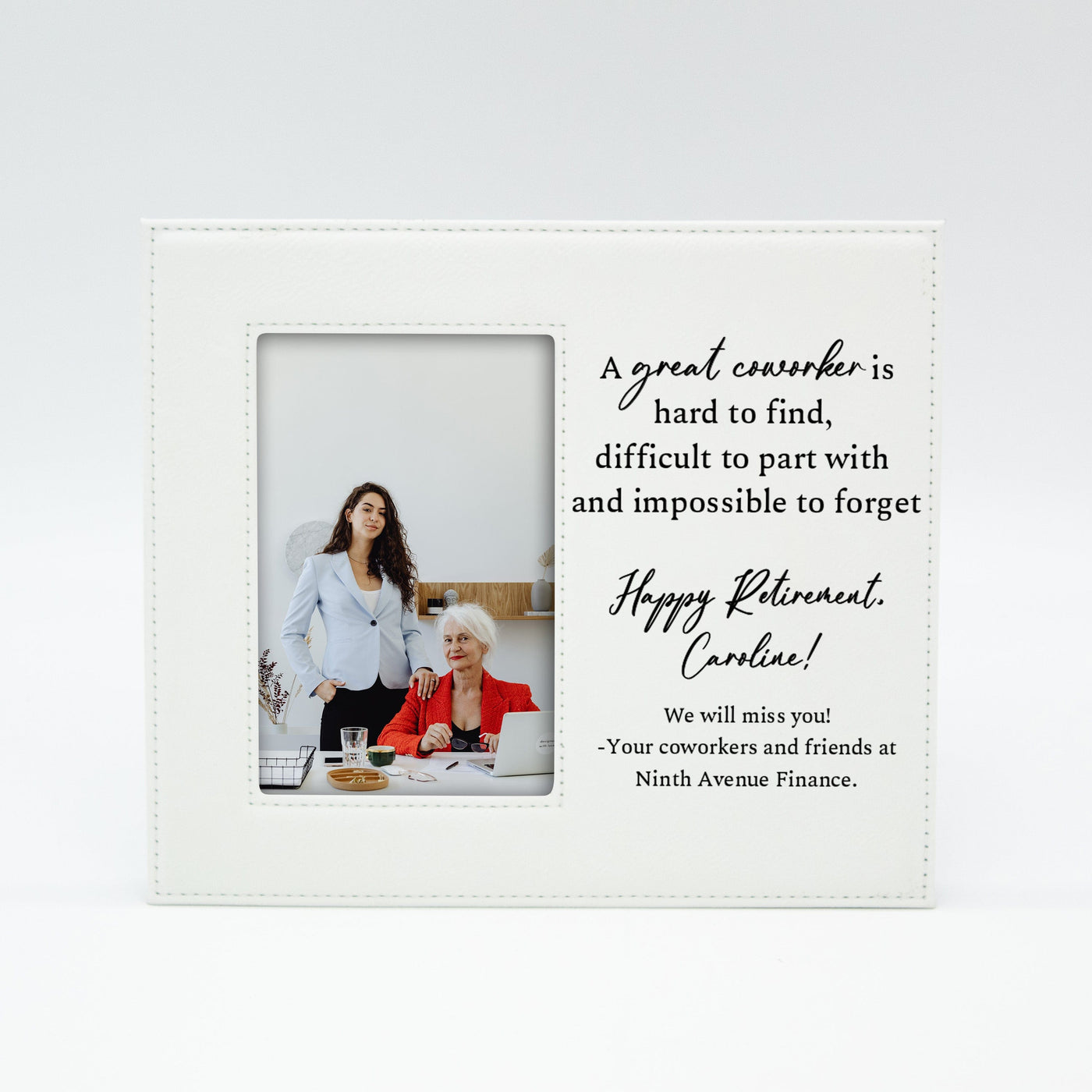 Personalized Great Worker Coworker Retirement Picture Frame — 28 Collective