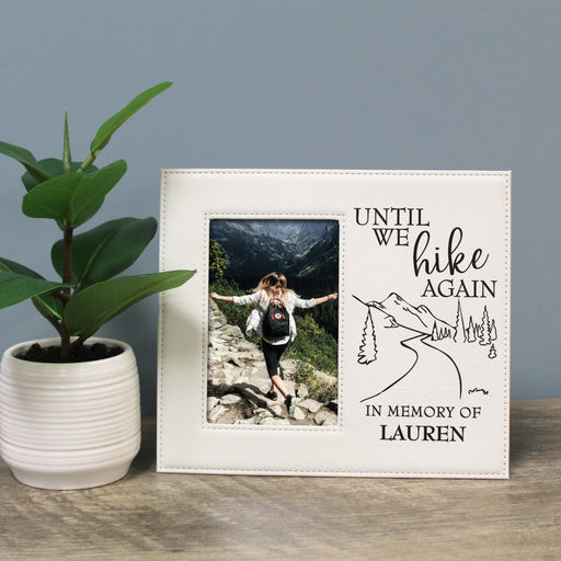 White Personalized "Until We Hike Again" Memorial Picture Frame