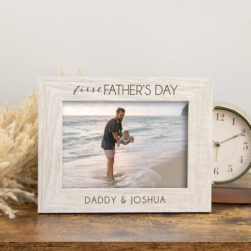 first fathers day gift picture frame with name of baby