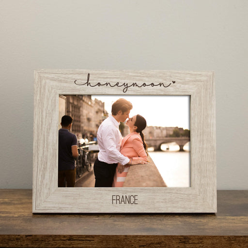 engraved picture frame for honeymoon keepsake