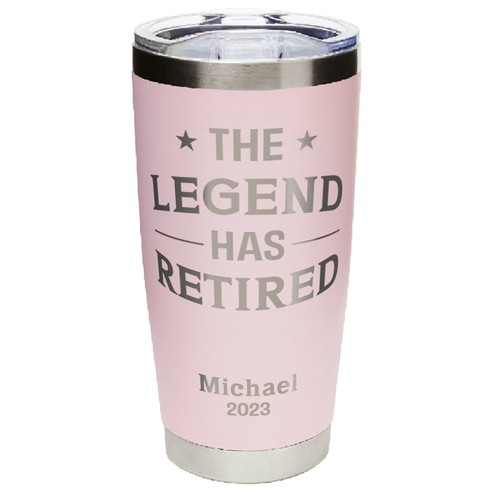Personalized "The Legend Has Retired" Stainless Coffee Tumbler