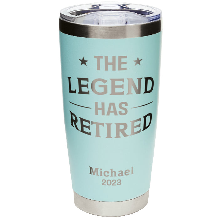 Personalized "The Legend Has Retired" Stainless Coffee Tumbler