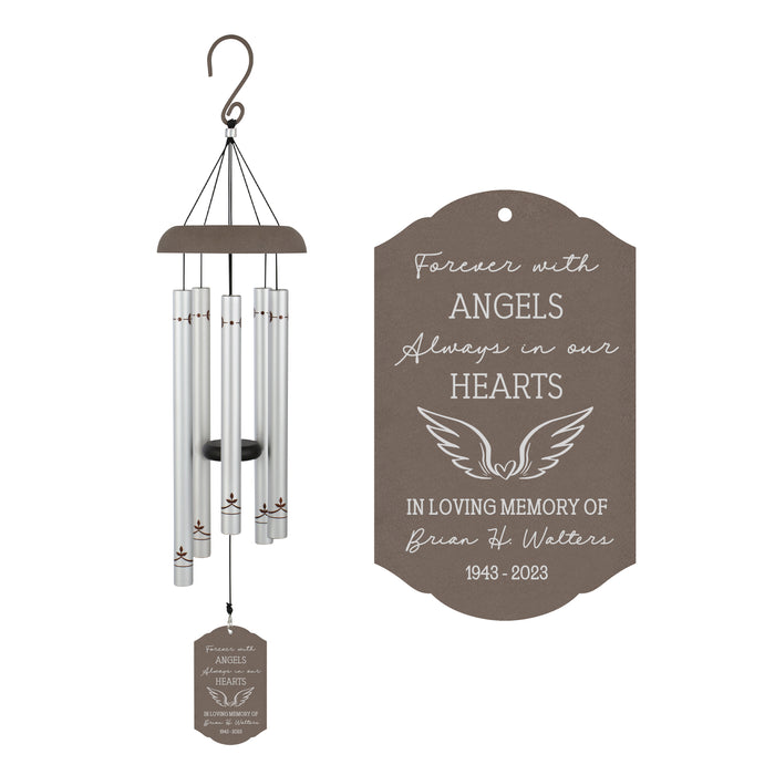 Personalized "Forever With Angels" Sympathy Wind Chime