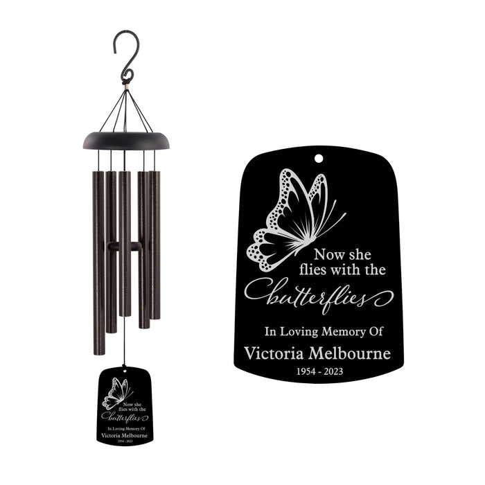 Flies with the Butterflies wind chime gift