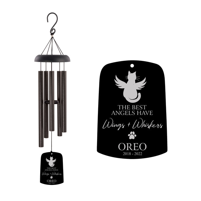 Personalized "Wings & Whiskers" Cat Memorial Wind Chime