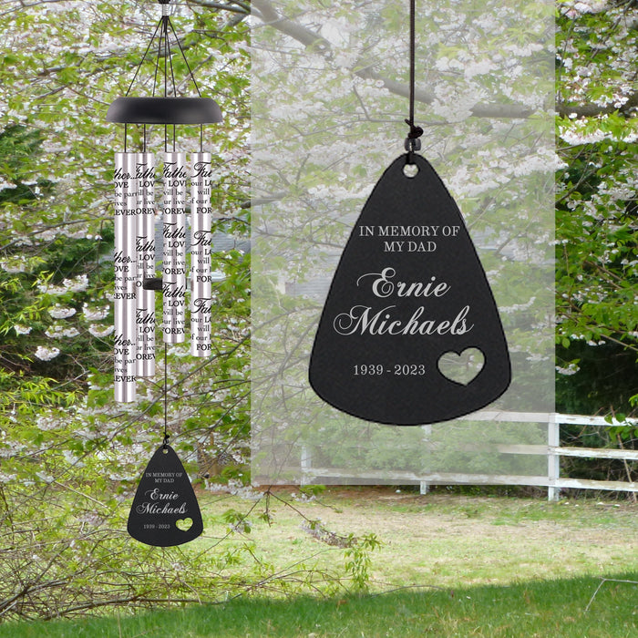 Personalized Father Wind Chime - 21" Silver