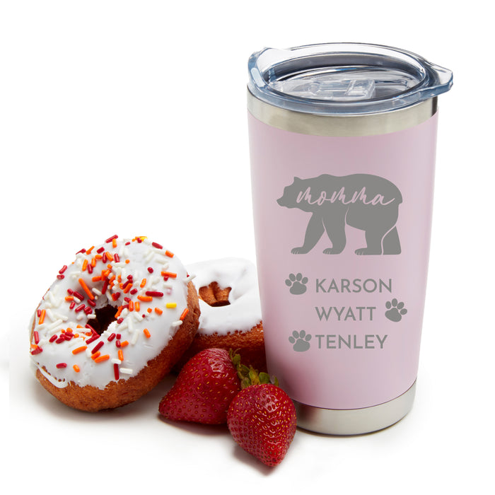 Personalized Momma Bear Stainless Coffee Tumbler