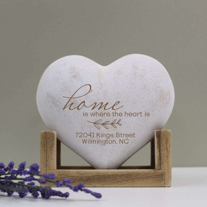 Personalized "Home is Where the Heart Is" Wooden Heart