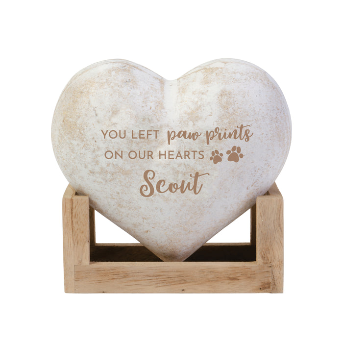 Personalized Dog or Cat Memorial Wooden Heart Display Plaque
