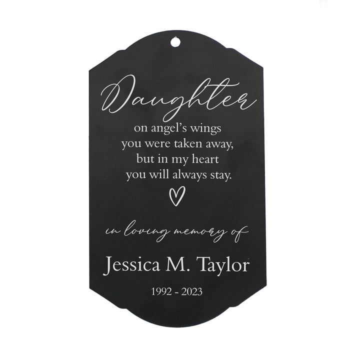 Personalized "Daughter, On Angel Wings..." Memorial Garden Stake