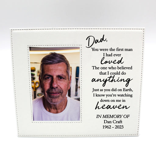 White Personalized Dad Memorial Picture Frame