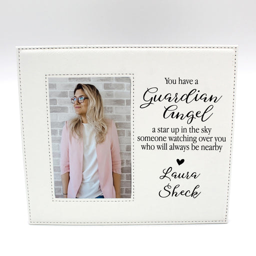 White Personalized Guardian Angel Picture Frame