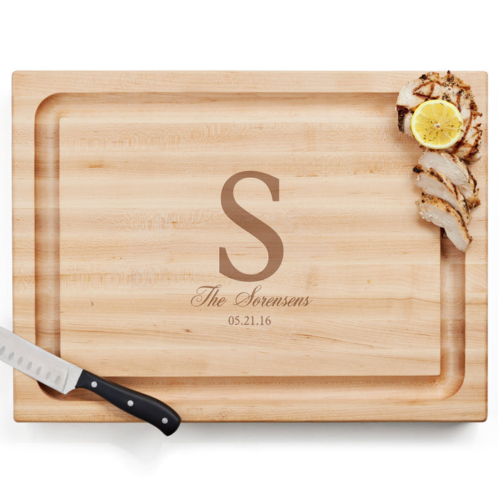Personalized Classic Family Monogram Cutting Board
