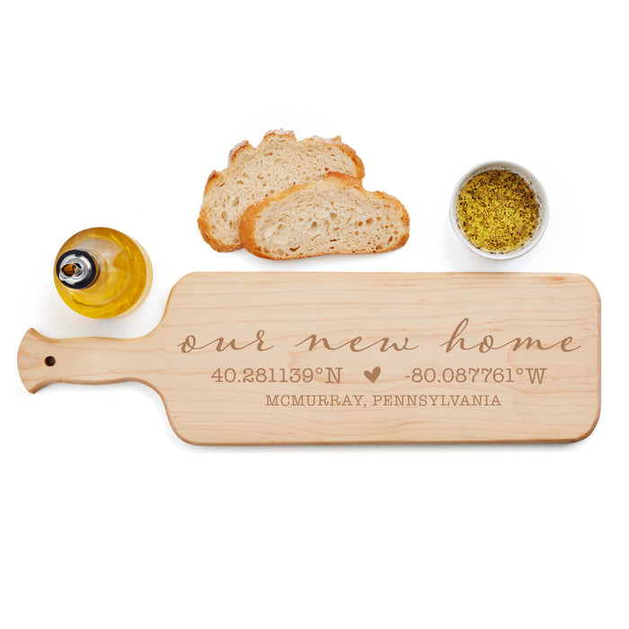 Piatt Sotheby’s Our New Home Maple Paddle Cutting Board