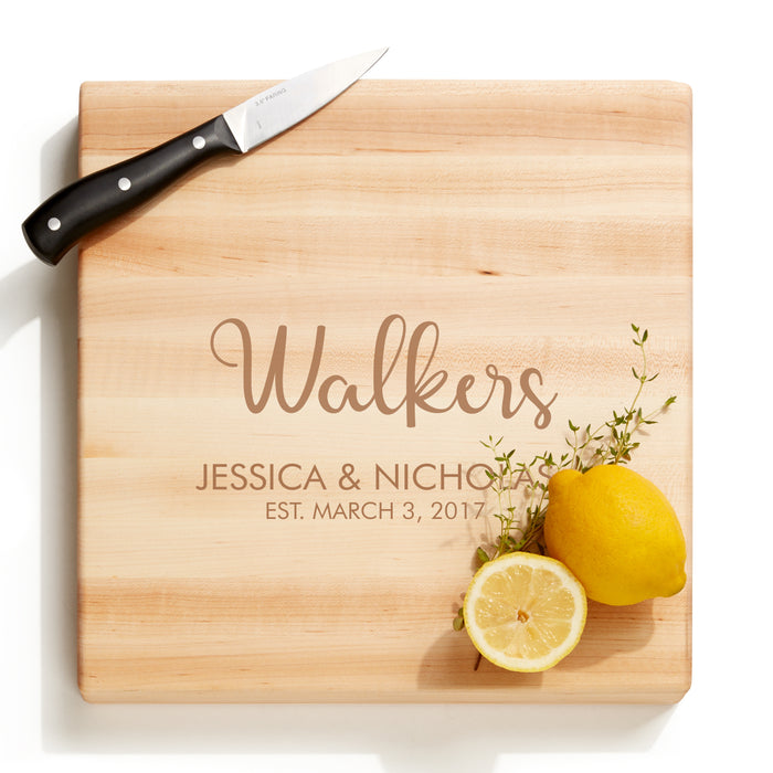 Personalized "Happy Couple" Cutting Board