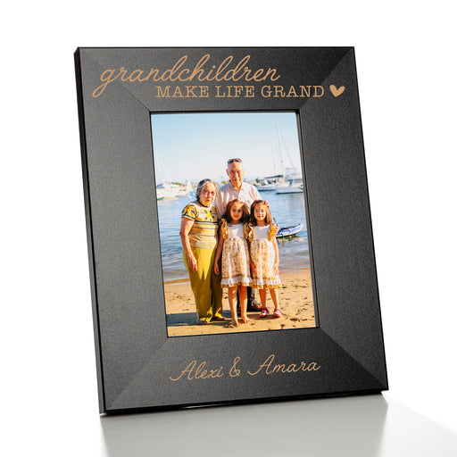 Grandchildren make life grand picture frame personalized with the grandchildrens names.