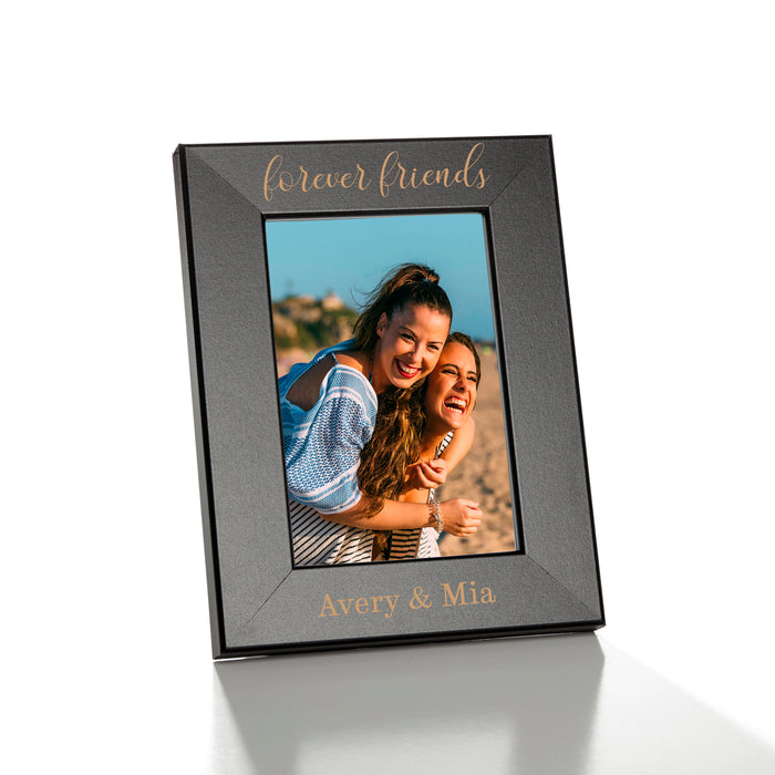 Personalized 4x67 picture frame engraved with forever friends and personalized with names.