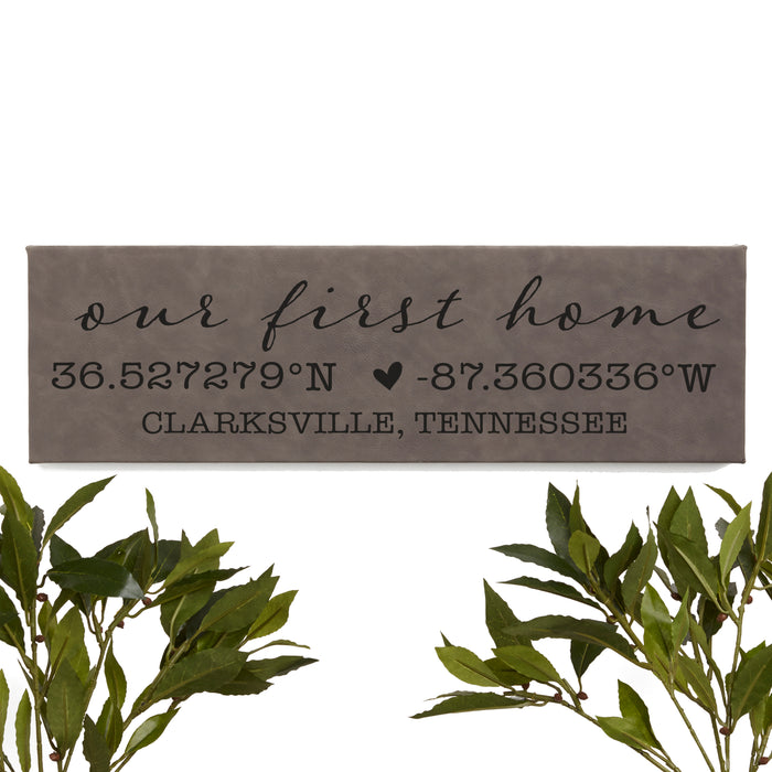 Personalized Our First Home Coordinates Wall Sign