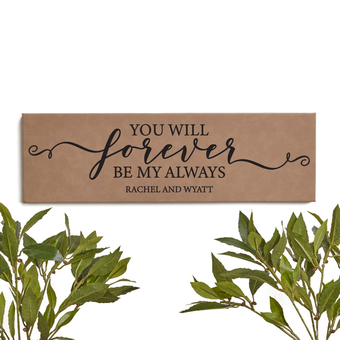 Personalized Forever Always Wall Sign