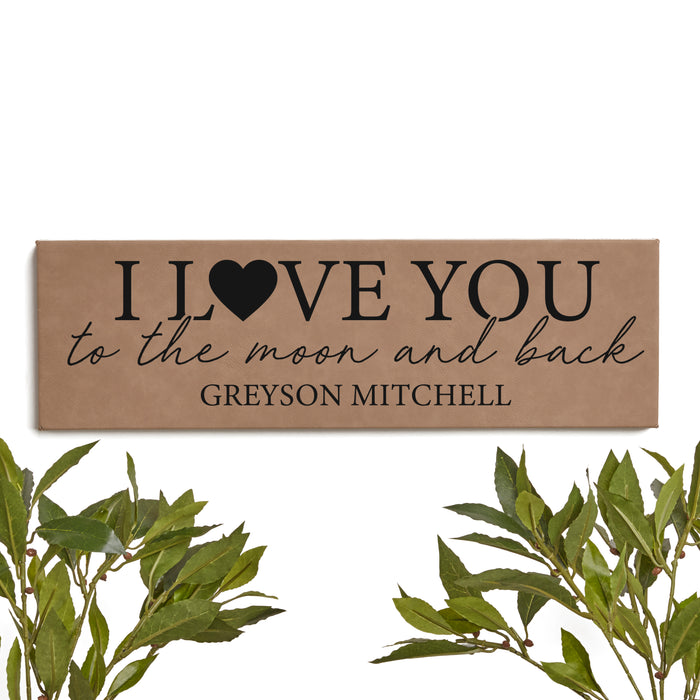 Moon and Back Home Decor Sign