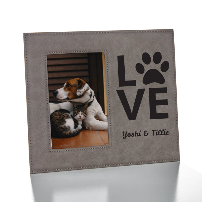 Personalized Love Paw Print Pet Picture Frame