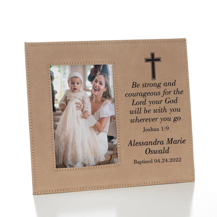 Personalized Joshua 1:9 Baptism Picture Frame