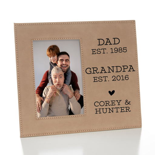 Personalized new grandpa picture frame. Generations picture frame.