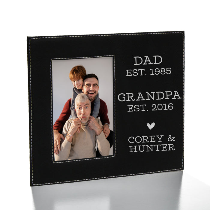 Personalized new grandpa picture frame. Generations picture frame.