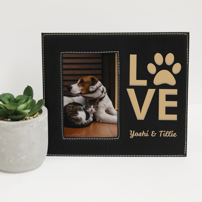 Personalized Love Paw Print Pet Picture Frame