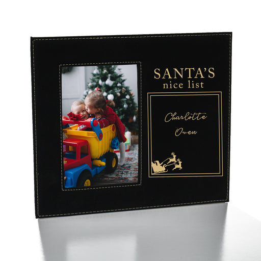 engraved santas nice list picture frame for kids