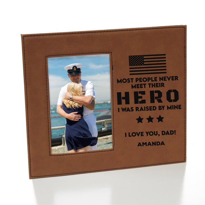 Hero military dad gift picture frame.