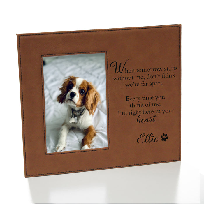 Personalized Pet Memorial Picture Frame with "When Tomorrow Starts..." Quote
