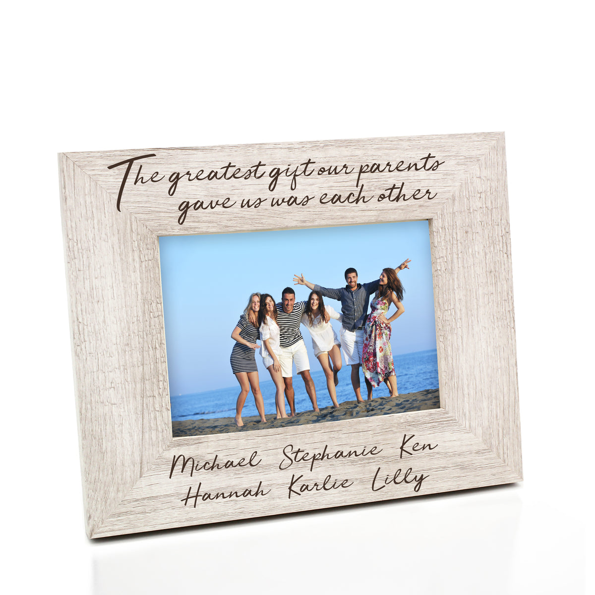 PERSONALIZED Double Portrait Picture Frame ~ Holds Two 4x6 or cropped 5x7  Photos ~ Your Text & Choice of Frame Color ~ Great Gift for Parents or