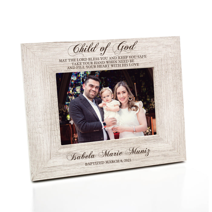 Personalized "Child of God" Baptism Picture Frame