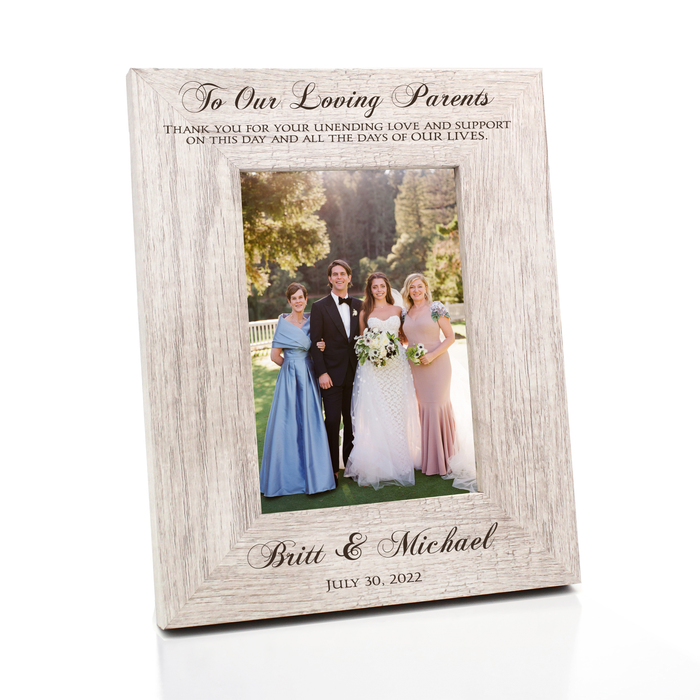 Personalized "To Our Loving Parents" Wedding Picture Frame