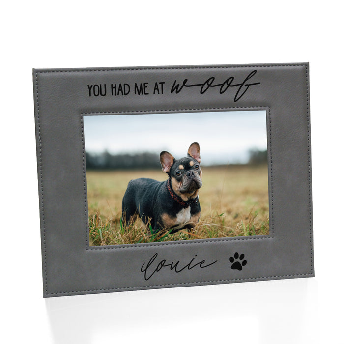 Personalized "Had Me at Woof" Dog Picture Frame