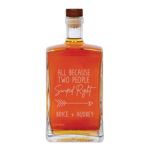 Personalized Swiped Right Whiskey Decanter