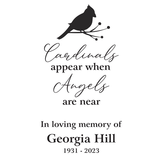 Personalized "Cardinals Appear When Angels Are Near" Memorial Lantern