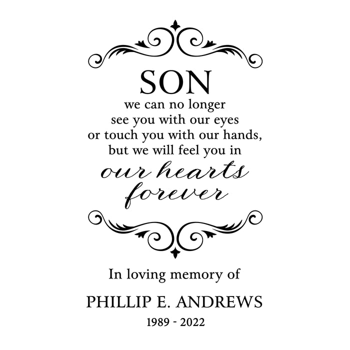 in loving memory poems for a son