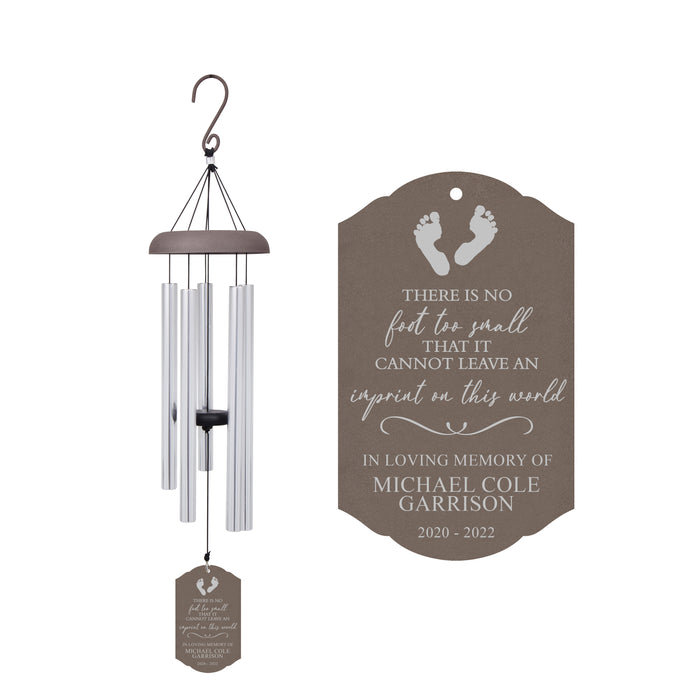 Personalized "No Foot Too Small" Child Memorial Wind Chime