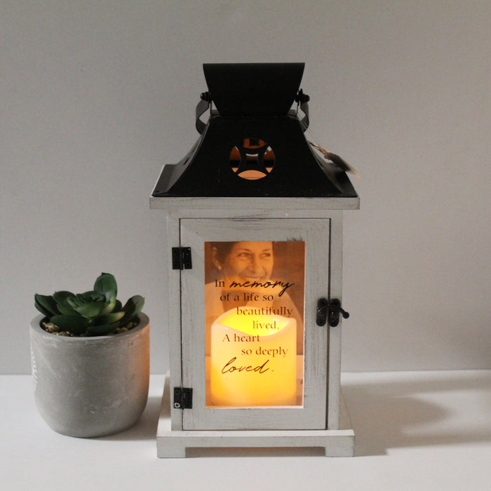 In Memory of a Life Picture Frame Memorial Lantern
