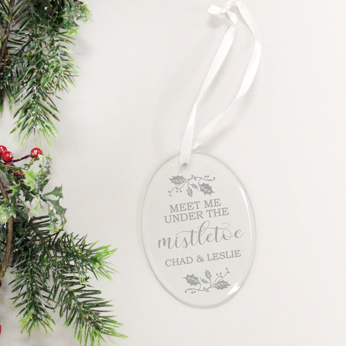 Personalized "Meet Me Under the Mistletoe" Ornament