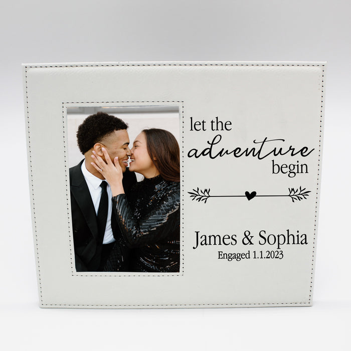 Personalized "Let The Adventure Begin" Engagement Picture Frame