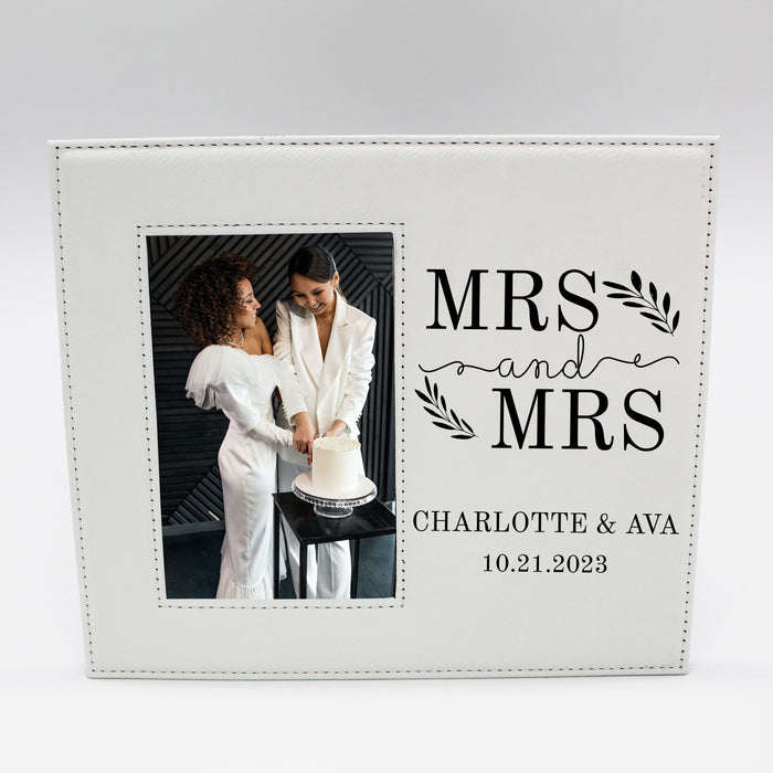 Personalized "Mrs & Mrs" Boho Wedding Picture Frame