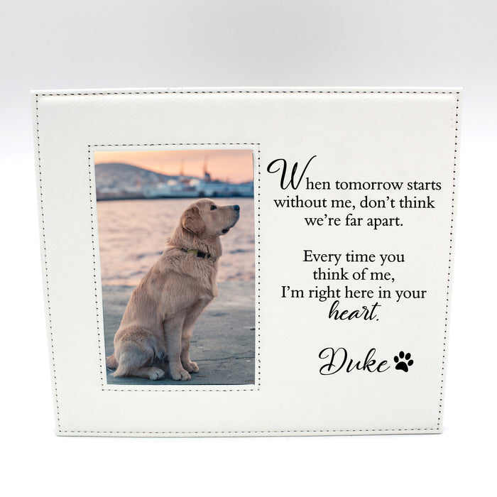 Personalized Pet Memorial Picture Frame with "When Tomorrow Starts..." Quote