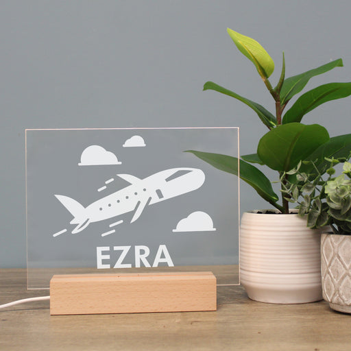 personalized airplane LED night light for the future pilot